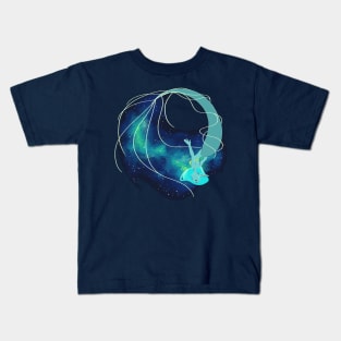 Blue Galaxy Mermaid Kids T-Shirt